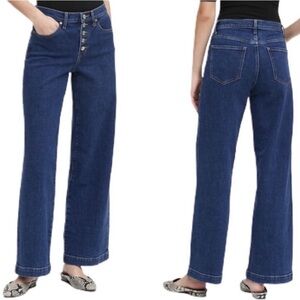 Banana republic high rise wide leg crop jeans